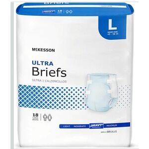 McKesson Ultra Heavy Absorbency Adult Disposable Brief Diapers L Tab Closure 18